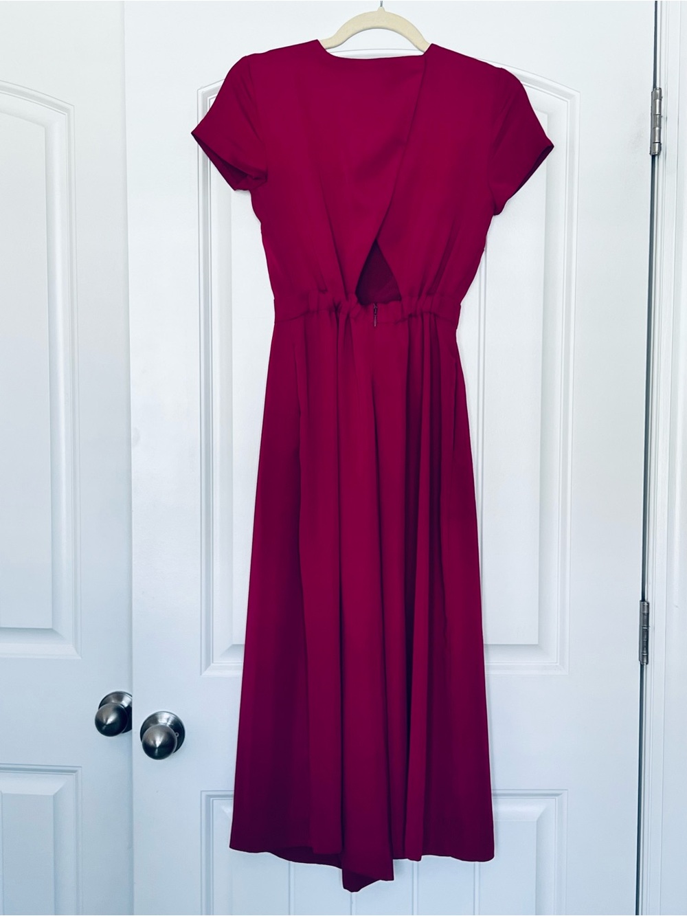 J. Crew Berry Pink Drapey Wrap Back Jumpsuit Size 0P - Picture 3 of 14